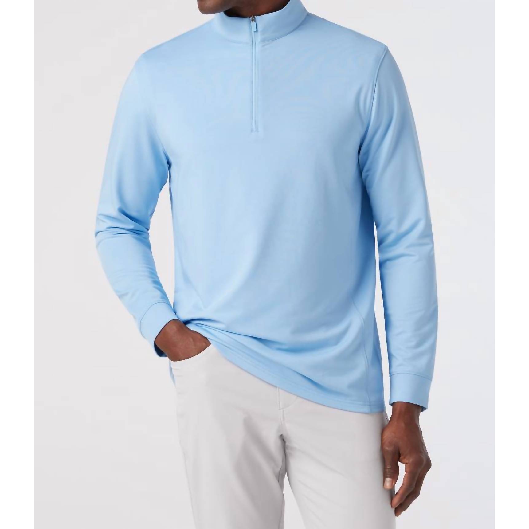 New Mizzen + Main Highland Quarter Zip Top In Light Blue